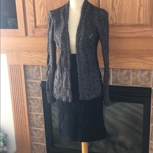 DKNY Jeans heathered grey open front cardigan L